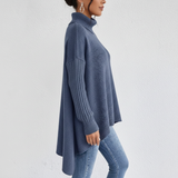 Women’s Navy Winter Cashmere Turtleneck Sweater