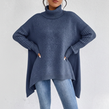 Women’s Navy Winter Cashmere Turtleneck Sweater