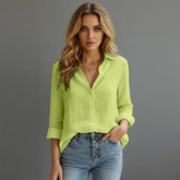 Women’s Button-Down Long Sleeve Blouse Shirt