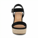 Wedge High Heel Sandals – Open Toe, Espadrille Platform, Summer Womens