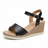 Wedge Sandals – Adjustable Straps, Breathable Leather, Comfortable Plateau