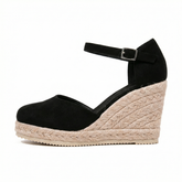 Wedge Espadrille Sandals – Breathable Fabric, Open Toe, Slip-On, Summer Casual