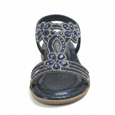 Women's Boho Flat Open Toe Sandals – Arch Support, Contoured Footbed, Adjustable Buckle Straps