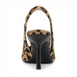 Animal Print Pointed Toe Pumps – Stiletto Heel, Adjustable Back Strap
