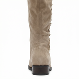 Black Leather High Boots – Low Block Heel, Non-Slip Sole, Cosy Lining