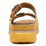 Women's Comfort Leather Sandals – Ergonomic Footbed, Arch Support, Adjustable Strap