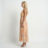 Watercolour Halter Maxi Dress – Relaxed Fit, Open Back, Summer Holiday