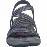 Women's Flat Open Toe Sandals – Memory Foam Insole, Adjustable Velcro Straps, Faux Leather Upper