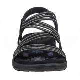 Women's Flat Open Toe Sandals – Memory Foam Insole, Adjustable Velcro Straps, Faux Leather Upper