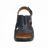 Women's Open Toe Low Heel Sandals – Arch Support, Cushioned Footbed, Hook-and-Loop Closure