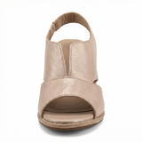 Leather Heeled Sandals – Comfort Footbed, Genuine Leather, Non-Slip Sole