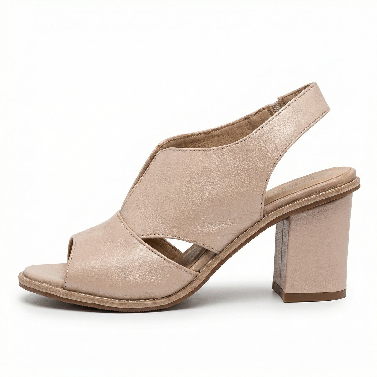 Leather Heeled Sandals – Comfort Footbed, Genuine Leather, Non-Slip Sole