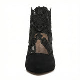 Floral Lace Heels – Handmade Detail, Cushioned Insole, Elegant Womens