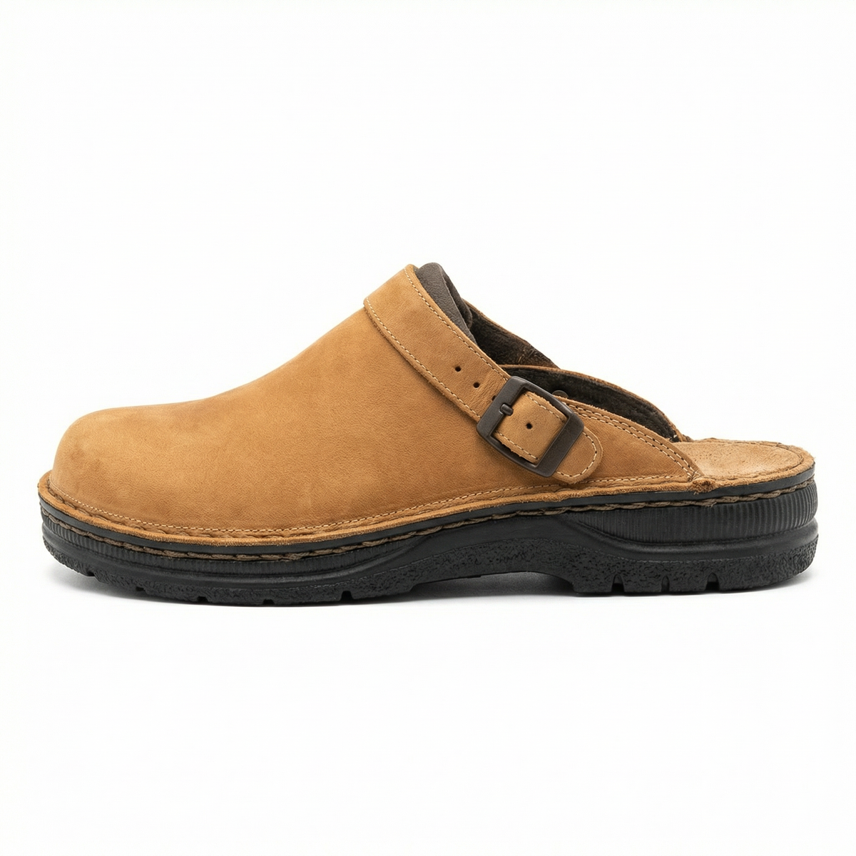 Leather Slip-On Clogs – Backless Design, Thick Sole, Everyday Comfort