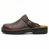Leather Slip-On Clogs – Backless Design, Thick Sole, Everyday Comfort