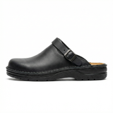 Leather Slip-On Clogs – Backless Design, Thick Sole, Everyday Comfort